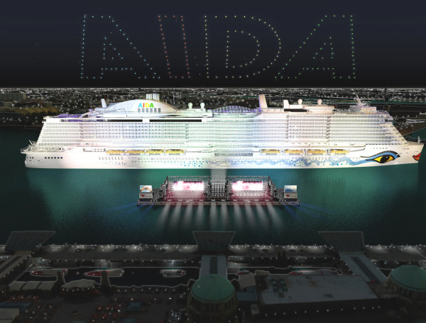 Aida insziniert den 835. Hafengeburtstag mit einer atemberaubenden Lichtershow